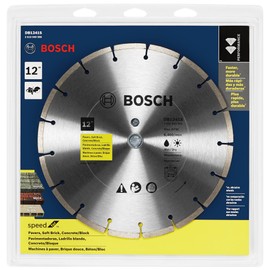 BOSCH DB1241S 12 In. Standard Segmented Rim Diamond Blade with 1 In. Arbor for Universal Rough Cut Wet/Dry Cutting Applications in Pavers, Soft Brick, Concrete/Block