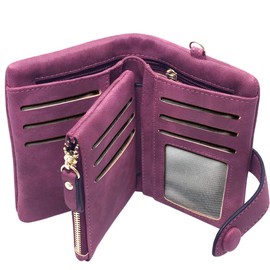 YOTOO RFID Leather Wallets for Women Ladies Wristlet Clutch Large Capacity Zipper Purse for Coins Card Holder Organizer(Purple), Medium