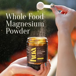 HUA Wellness Whole Food Magnesium Powder (30 Servings) | from Ocean Sea Water & Icelandic Red Algae | Helps Sleep, Brain Function & Heart Health | Lemon Flavor