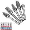 Bestgle 5 Pcs Carbide Burr Set, 6mm (1/4") Shank Tungsten