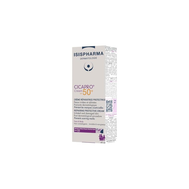 ISISPHARMA CICAPRO Crema SPF50+ 40 ml - Crema solar reparadora