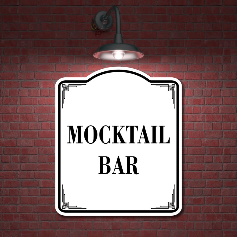 Mocktail Bar WB Aluminum Composite Sign 8.5''x10''