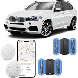 GPS Tracker for Vehicles,Real Time Car Locator Work with Apple Find My App(iOS Only),Magnetic Case Adsorption,Real-Time Positioning Tracking Device for Car,Truck,Bicycle,Motorbike,Scooter-Black,2PCS