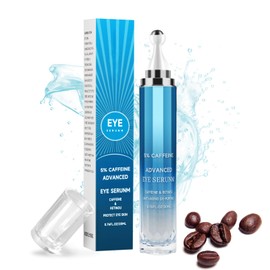 5% Caffeine Eye Serum for Dark Circles - Under Eye Cream for Eye Bags & Puffiness -Eye Serum with 360°Eye Roller for Woman