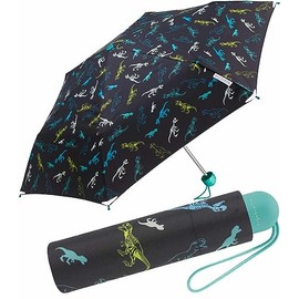 happy rain Ergobrella Children's Pocket Umbrella with Reflective Elements Razortooth Dinosaur