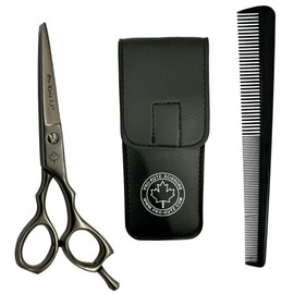 Pro-Kutz Professional Hairdressing Scissors 5.5" with Micro ONE Serrated Blade Hair Cutting Scissors Salon Shears for Hairdressers Barbers Stylists Beginners Trainees with Free Pouch and Hair Comb