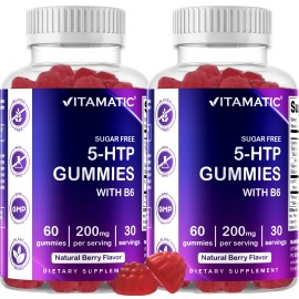 Vitamatic 2 Pack Vitamatic Sugar Free 5-HTP 200mg Gummies with B6 per Serving - 60 Gummies