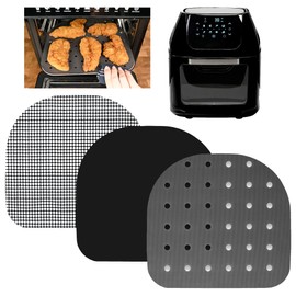 Air Fryer Reusable Liners for Dehydrator Racks Compatible with Chefman 6.3 QT, Power XL 6 QT and Vortex 10 QT, Caynel and more - Replacement for Parchment Paper for Airfryer Racks and Trays