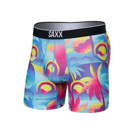 SAXX Underwear Co. Men's Volt Breathable Mesh Boxer Brief, Coast 2 Coast- Blue Multi, XX-Large
