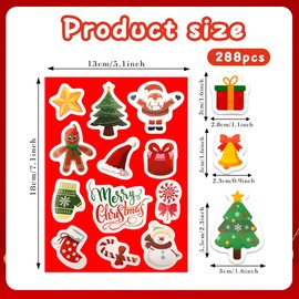 Christmas Stickers for Kids, 339 PCS 24 Sheets Merry Christmas Stickers for Cards Crafts Envelopes Gifts, Xmas Small Scrapbook Sticker for Xmas Office School Classroom Holiday Party Favors Decorations
