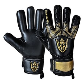 Keeperking Goalkeeper Gloves Children Youth Adults Football Gloves without Fingersave 4 mm Forehand (6, B-Gold)
