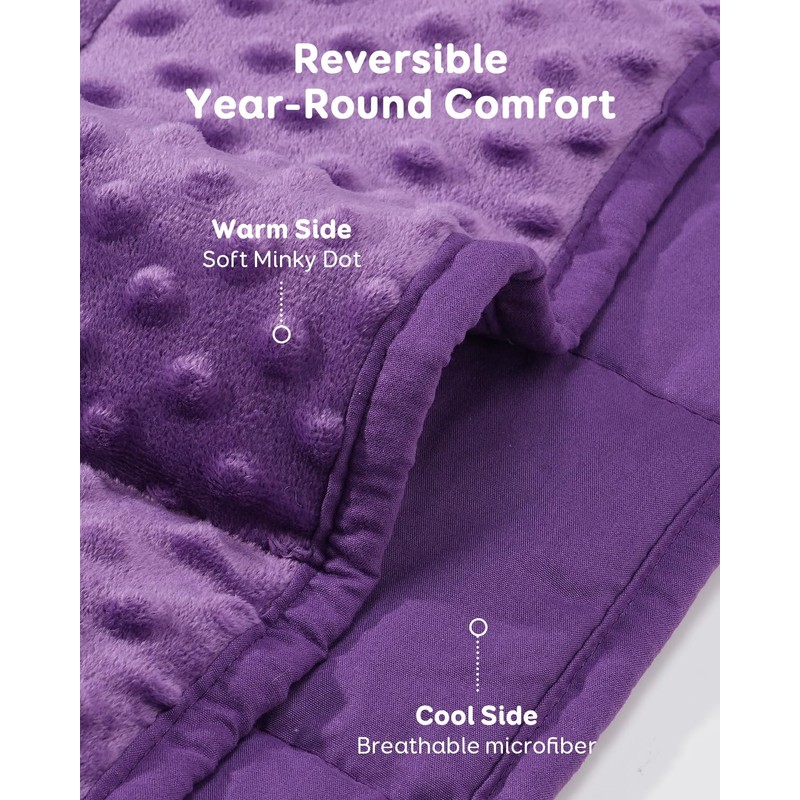 Kivik Minky Dot Weighted Blanket for Adults, 12 lbs Breathable