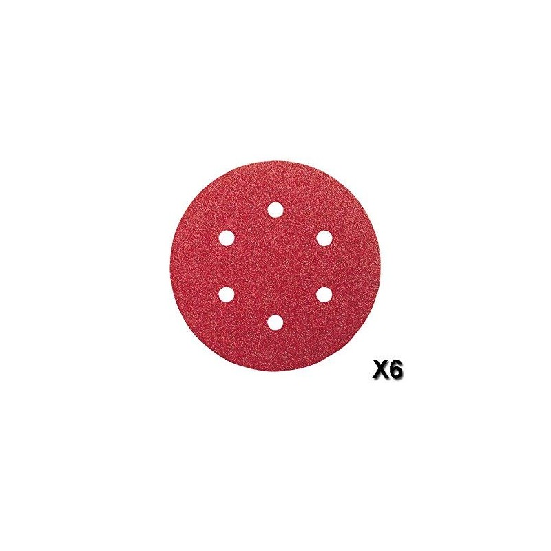 Bosch 2608607247 Sanding Discs, Wood Velcro, 6 Hole, 150mm Ø,