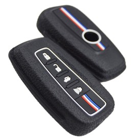 Silicone Sporty Striped Key Fob Cover Protector for Toyota Camry Corolla Hatchback Avalon C-HR Highlander Prius RAV4