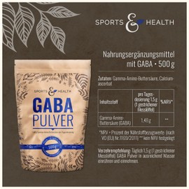 GABA Powder - Gamma Amino Butyric Acid Powder 500 g - Vegan - 100% Natural - Own Production - With Extra Measuring Spoon
