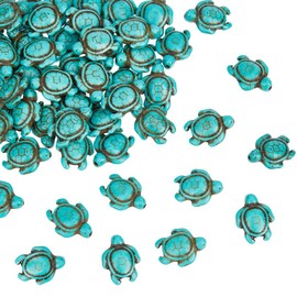 nbeads 4 Strands Approx. 112 Pieces Turquoise Beads Turquoise Turtle Charms Synthetic Turquoise Beads Howlite Turtle Gemstone Beads Sea Animal Beads For Jewellery Making Bracelet Necklace