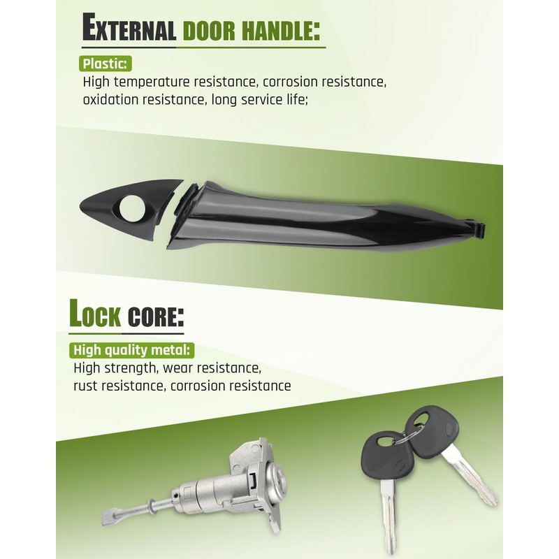 LANDSIN Front Left Exterior Door Handle Kit and Door Lock