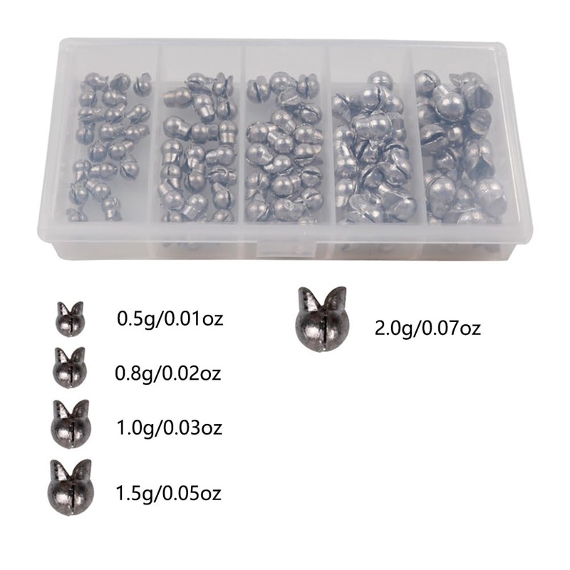 Detachable Sinker Drop, 100 Pieces Fishing Weight Assortment Set with