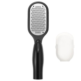 Foot File Callus Remover, Foot File with Dead Skin Catcher – Stainless Steel Feet Rasp for Wet/Dry Skin, Foot Scrubber for Mess-Free Pedicures, Heel Scraper for Cracked Heel Treatment(Black) (Black)