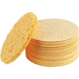 Esponjas faciales, 50 almohadillas de limpieza facial reutilizables, esponjas faciales comprimidas absorbentes y respetuosas con la piel, multiusos para desmaquillante exfoliante