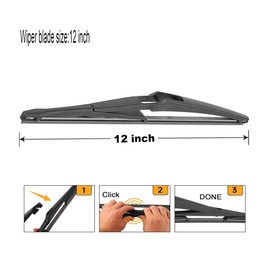 Rear Windshield wiper 12" Original Replacement for 2008-2023 Nissan Rogue 2011-2017 Juke 2013-2020 Pathfinder 2017-2022 Qashqai 2017-2023 Kicks Windscreen wiper Blade LU12L