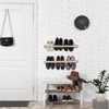 Wenqik 4 Pcs Wall Mounted Shoe Rack 30 Inch Rustic