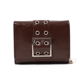 Wego Women's Grommet Belt Flap Wallet, Braun