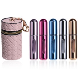 JPNK 5PCS Portable Mini Refillable Perfume Atomizer Bottle, Travel Size Spray Refillable Refill Bottle with bag