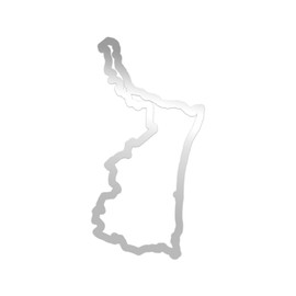 Tamaulipas State Shaped Premium Sticker Decal Chrome Mirror Silver Metallic Outlined tm tam Mexico Free and Sovereign State of - Chrome Silver - 7.14" W x 14" H