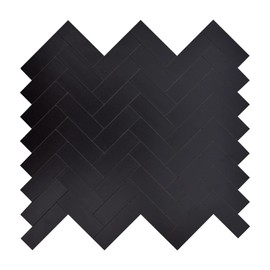 Miscasa 6-Sheet Kitchen Backsplash Peel and Stick Tile, Black Herringbone Aluminum Composite Panel Stick on Wall Tiles, 7.32 sq.ft
