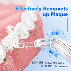 Water Dental Flosser Teeth Pick, 4 Modes Cordless Oral Irrigator, Portable and Rechargeable IPX7 Waterproof 110 Days Powerful Battery Life Water Dental Piks for Cleaning for Home Travel