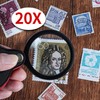 20X Pocket Magnifier - Black Mini Portable Handheld Folding Eye
