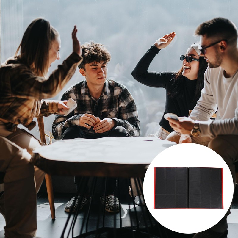 sourcing map 9 Pocket Trading Card Binder, PU Cover Card