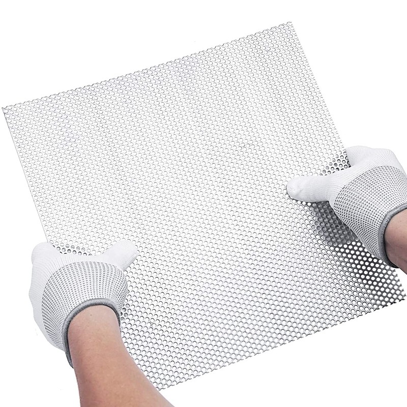 Perforated Metal Sheet - Perforated Stainless Steel Sheet, 11.8" x