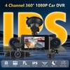 WiFi 360° Dash Cam Front and Rear Inside,4 Channel 3"