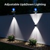 8 Pack Solar Powered Fence Lights Outdoor Up and Down