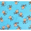 Unbranded Monkeys on Blue Flannel Fabric, BTHY, OOP, RARE, Monkey's
