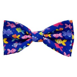 Huxley & Kent Bow Tie for Pets | Something Fishy (Small) | Spring Bow Tie Collar Attachment | Fun Collar Accessory for Dogs & Cats | Cute, Comfortable, and Durable | H&K