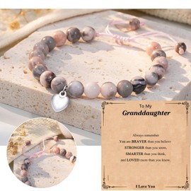 AWAVM Gifts for Teen Girls, Sweet Heart Charm Natural Stone Bracelet for Teen & Girls,Christmas Gifts