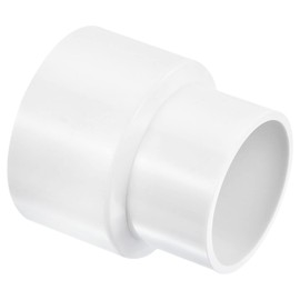 PATIKIL PVC Reducer Pipe Fitting 63mm to 50mm ID, Straight Coupling Adapter Connector, White