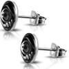 SIISPRI 316L Surgical Stainless Steel Evil Eye Earrings Round Circle