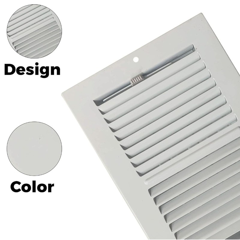 Sierra Grates 4" x 10" White Sidewall & Ceiling Register