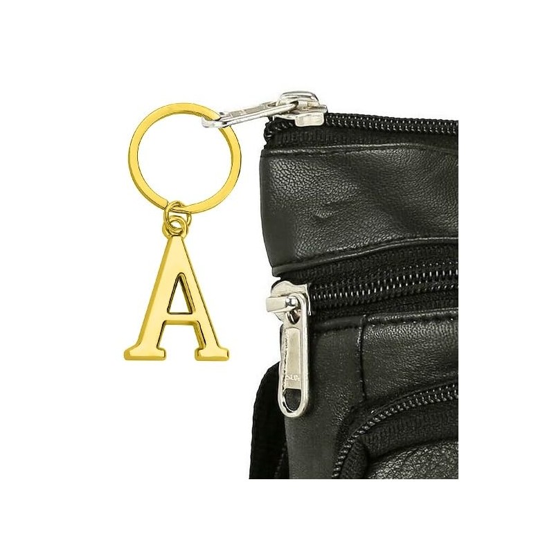 Freedale Gold Letter A-Z Keychain for Women Men Purse Handbags