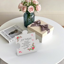 Thank You Appreciation Gifts for Couple, Love Gift from Boyfriend/Girlfriend, Engrave Block Puzzle Piece As Gift for Birthday and Anniversary (Stainless Steel Style 1)