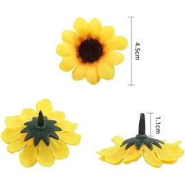 Yxinjy 100 Pcs Mini Yellow Artificial Flower Heads Fake Sunflower Decorative Fabric Flowers Craft Floral Embellishments for Wreaths Wedding，Artificial Plants and Home Decor Flowers