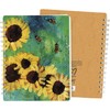 Sunflower & Bumble Bee Spiral Notebook Journal - 120 lined