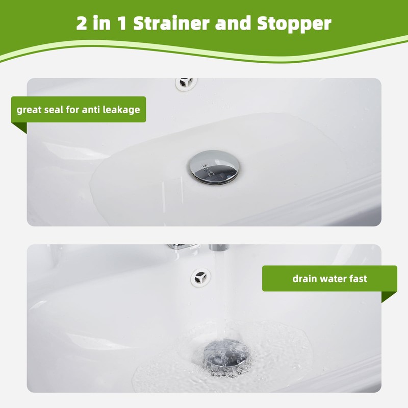 Universal Bathroom Sink Drain Strainer Hair Catcher Upgraded with Removable