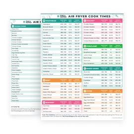 Cathy Yoder's Air Fryer Cheat Sheet Set, Air Fryer Accessories, AirFryer Cooking Guide Magnetic Cheat Sheet, AirFryer Cook Times Chart Magnet with Temperature, Internal Food Temp for 80+ Popular Foods