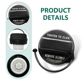 Polcatay Fuel Tank Cap,Snug Fit Tank Port Filler Cap with Rubber Ring, Leak-proof Sealing Cover Replacement 17670-TR0-A01 17670-T3W-A01 17670-SNA-A02 17670-TR0-A11, Compatible with Honda (Black)