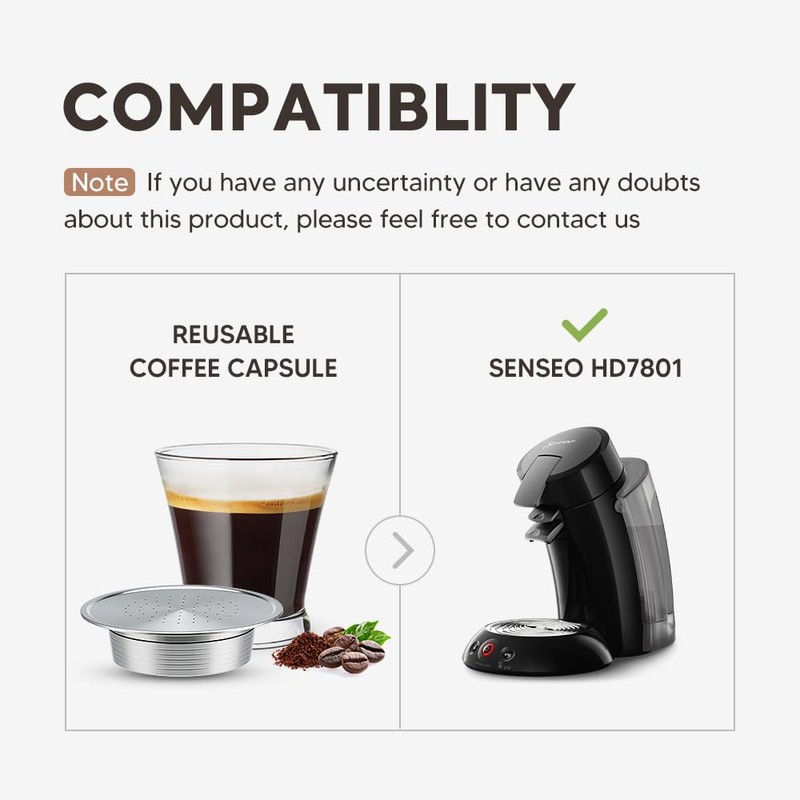 Espresso Reusable Pod Coffee Capsules for Senseo HD7801,Stainless Steel Phillips